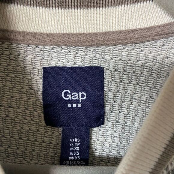 Gap Sweatshirt Gray Cream Full Zip Baseball Size XS - Picture 7 of 7